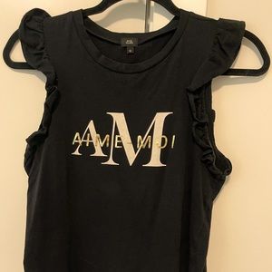 River Island black top with ruffle detail. Size 10UK size 6US